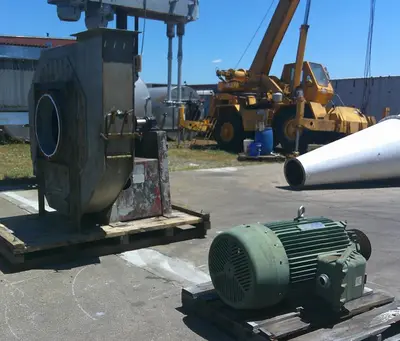 SPC9193  Blower 8,500 cfm centrifugal fan Clarage Fan Co. size 325 125 hp, Stainless Steel