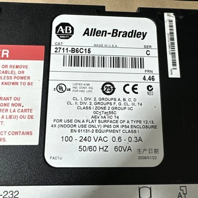 USED Allen-Bradley 2711-B6C15