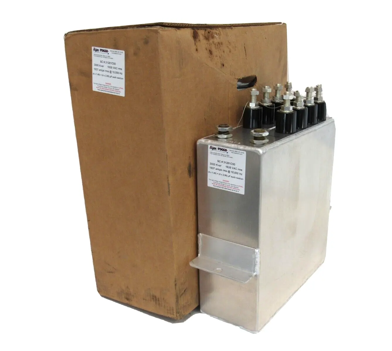 NEW AJAX TOCCO 31281C50 CAPACITOR 3000 KVAR 1635 VAC RMS