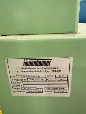 Used NEUENHAUSER ZW 1200/1500 EL Miscellaneous Equipment (Metalworking) South Carolina US | ESS Industrial Equipment Sales #1545850