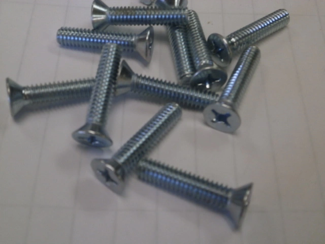 Flat Head Phillips Bolt (10 pcs) 1/4-20X1 1/4"  - Zinc Plated