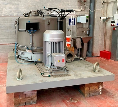 Krauss-Maffei VZU 125/2.5 ATEX perforate basket centrifuge, 316L SS.