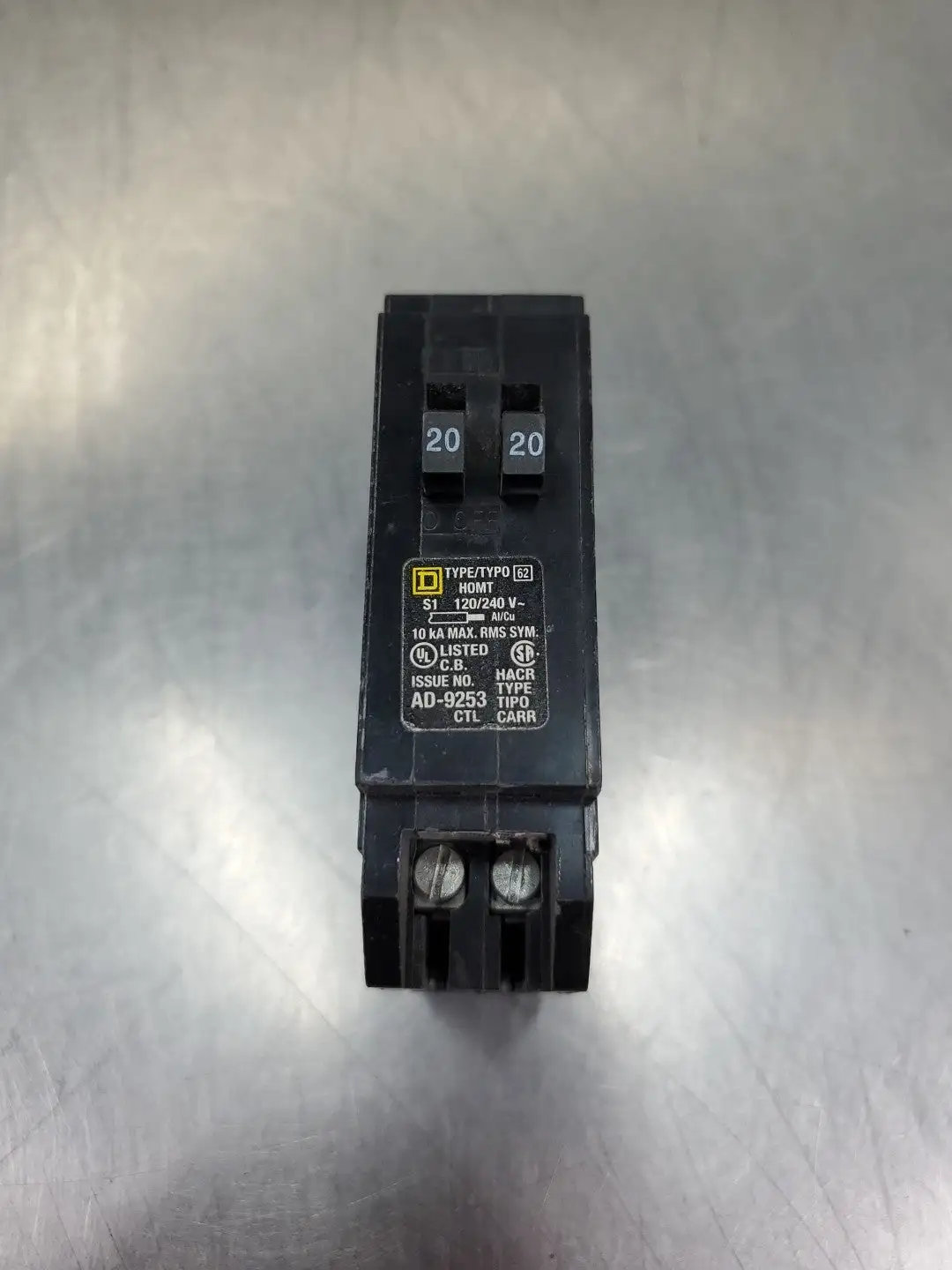 USED Square D H0MT2020 20Amp 1-Pole 120/240V Tandem Circuit Breaker