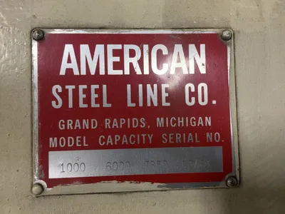 Coil Feeder Line for a Stamping Press, includes American Steel Line Co. Model 1000 Coil Uncoiler, 6,...