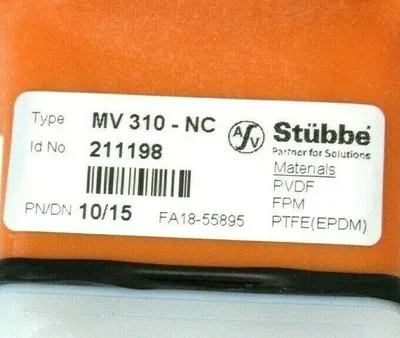 NEW STUBBE MV 310-NC DIAPHRAGM VALVE 211198 MV310NC