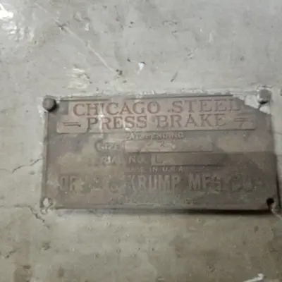 35 TON CHICAGO DREIS & KRUMP MECHANICAL PRESS BRAKE. STOCK # 0446725.