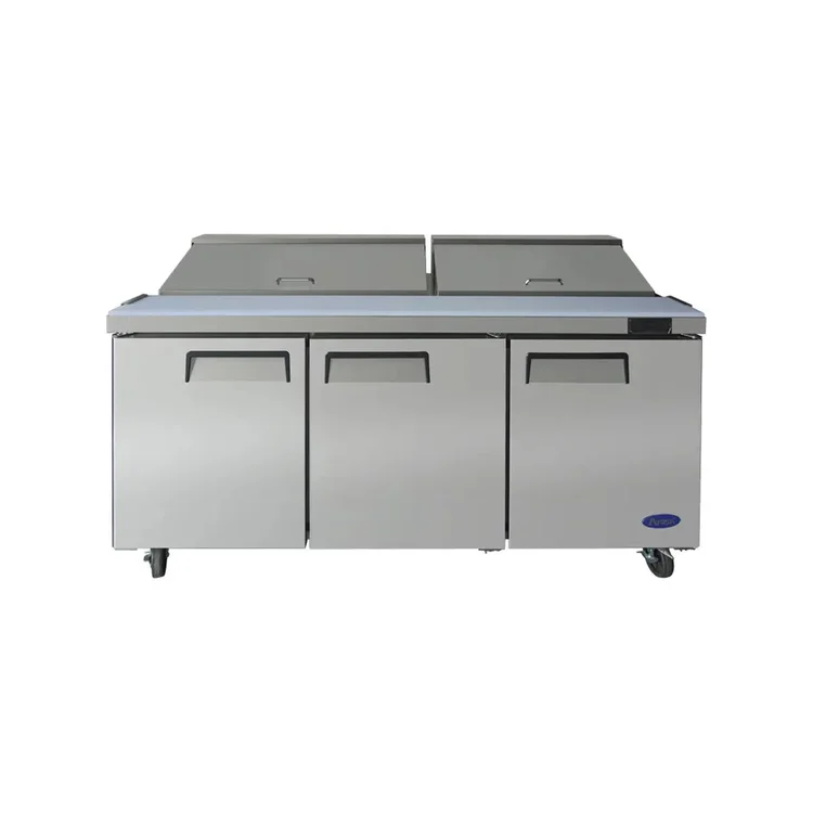 New | in-Stock Atosa New Atosa MSF8304GR 72" Sandwich Prep. Table with (18) 6" Deep Poly Pans Food Prep Tables Illinois US | Falcon Restaurant Supply #1375342