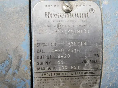 USED ROSEMOUNT ANALYTICAL 1151GP6E12S1M1B3