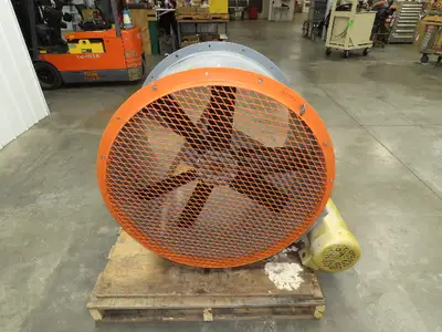 JBI 8049-EK Tubeaxial Fan 34" Belt Drive 5 Hp Motor 230/460V Intake 6 Blade