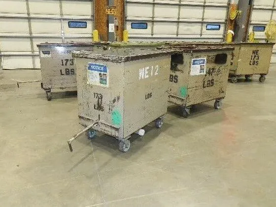 Portable Steel Hopper 1/2 Yard Tote Towable Cart on Steel Casters 36x24x30"