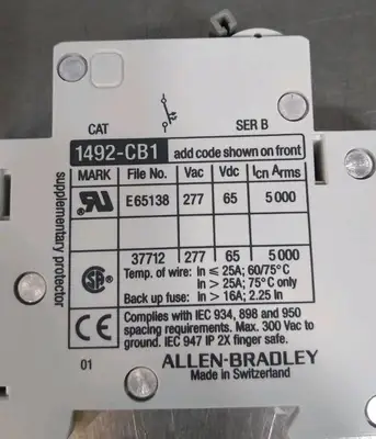 Allen-Bradley 1492-CB1-G500 SerB 50A Circuit Breaker Loc4D8