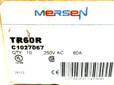 NEW FERRAZ SHAWMUT TR60R FUSES 60A 25V LOT OF 10