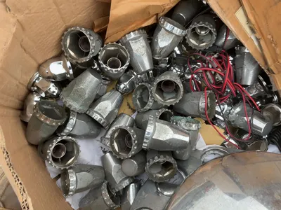Skid of assorted truck parts included rear tail lights, (3) Sure Plus Hood Mounted Safety Mirrors, C...