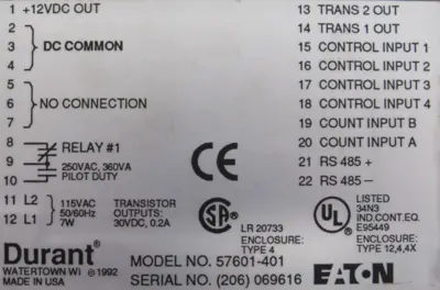 NEW EATON DURANT 57601-401 TOTALIZER 57601401
