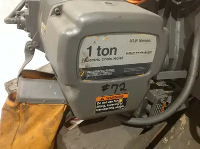 Used Ingersoll Rand Hoist with Driven Trolley 1 Ton ULE Ultra-Lo Hoists (All Types) Michigan US | Maverick Industrial Sales #1398265