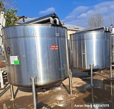 Used JV Northwest 1,300-Gallon Single-Wall Tank – 316 Stainless Steel