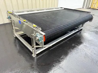 NERCON Bi-Directional Accumulation Table, Stainless Steel 9' Wide x 7' Long