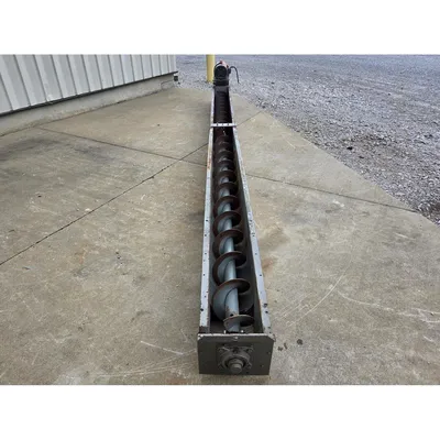 Used 9" Dia. X 18'-9"L Industrial Screw Auger Conveyor Carbon Steel 3HP