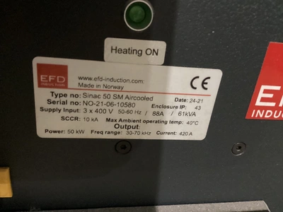 Used 2021 EFD EFD SINAC 50 SM AIRCOOLED Induction Heaters Michigan US | iGAM Industrial Marketplace #1443397