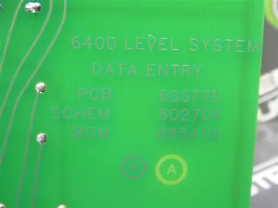 Texas Nuclear 63377D Data Entry Board 86273Y 86276Y 885410 Rev. A Used