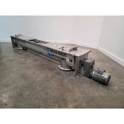 Used 9" dia. Orthman Stainless Steel Screw Feeder Conveyor - Center Feed