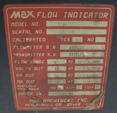 USED MAX MACHINERY INC. 118-356