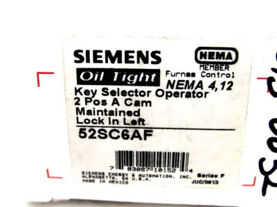 NEW SIEMENS 52SC6AF KEY SELECTOR OPERATOR
