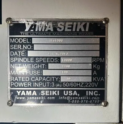 Used 2013 YAMA SEIKI AV 1000 Vertical Machining Centers California US | MachineStation #947636