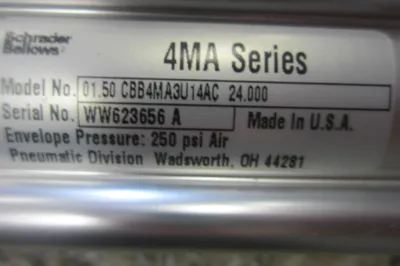 NEW SCHRADER&BELLOWS 01.50CBB4MA3U14AC 4MA ALUMINUM CYLINDER 0150CBB4MA3U14AC