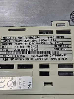 USED Yaskawa YASKAWA CIMR - V7NA20P4.