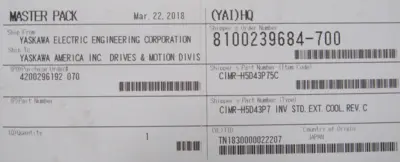 NEW YASKAWA ELECTRIC CIMR-H5D43P7 VARISPEED 676H5 DRIVE CIMRH5D43P7