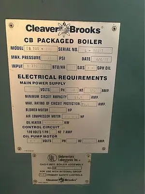 USED 1995 CLEAVER BROOKS CB700-200