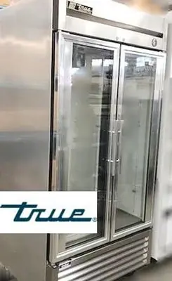 True 2 glass door upright refrigerator
