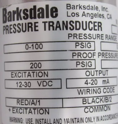 NEW BARKSDALE 425H3-04-Q2 TRANSDUCER 425H304Q2