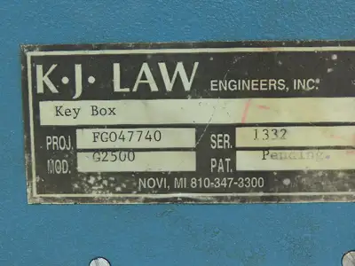 K J Law G 2500 Ultra Gage Key Box Control Board HMI