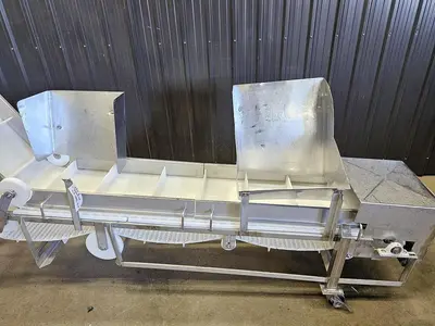 Used Belt Conveyor, 14’’ Wide X 160’’ Long, Cleated Belt