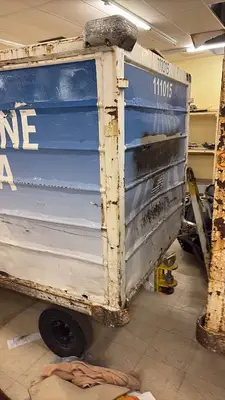 Used Airline Cargo Container with Team USA Graphics and Rolling Base