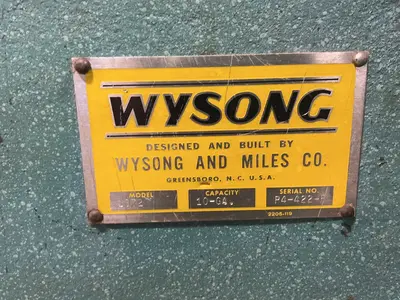 Used WYSONG 1072 Power Squaring Shears (Inch) Ohio US | HGR 24 #1322833