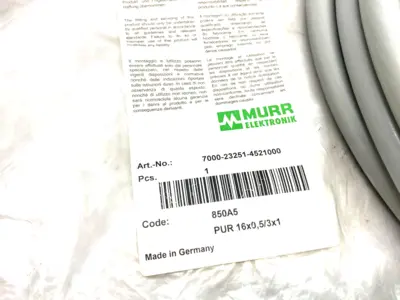 USED MURR ELEKTRONIK SINGLE ENDED M23 FEMALE 0° CABLE 19-POLE