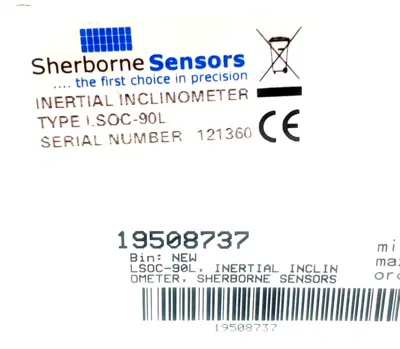 NEW SHERBORNE SENSORS LSOC-90L INCLINOMETER SENSOR LSOC90L