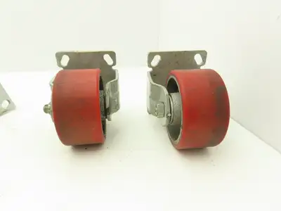 Fairbanks 4" Caster Wheel Poly/Cast (2) Swivel Locking (2) Rigid Lot of 4