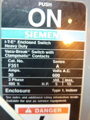 USED SIEMENS F351