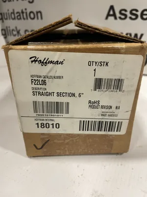 NEW Hoffman F22L06 NEMA 12 Lay-In Straight Wireway 2.5″ x 2.5″ x 6″ -NIB