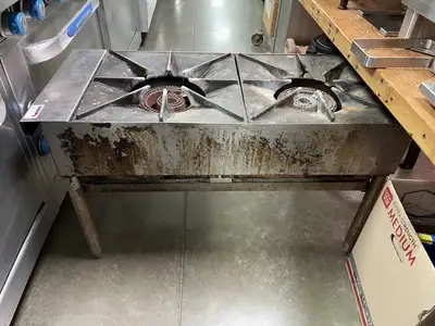 Used Jade Used Jade Range JSP-182 2 Burner Commercial Stock Pot Range, Natural Gas Commercial Ranges Illinois US | Falcon Restaurant Supply #1376196