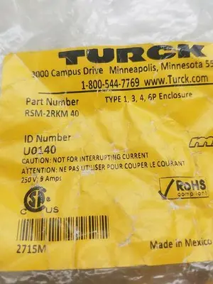 New | in-Stock TURCK U0140 - RSM - 2 RSM 40 BUSS TEE - YELLOW Valves/Fittings | ND Industrial Surplus #1222571