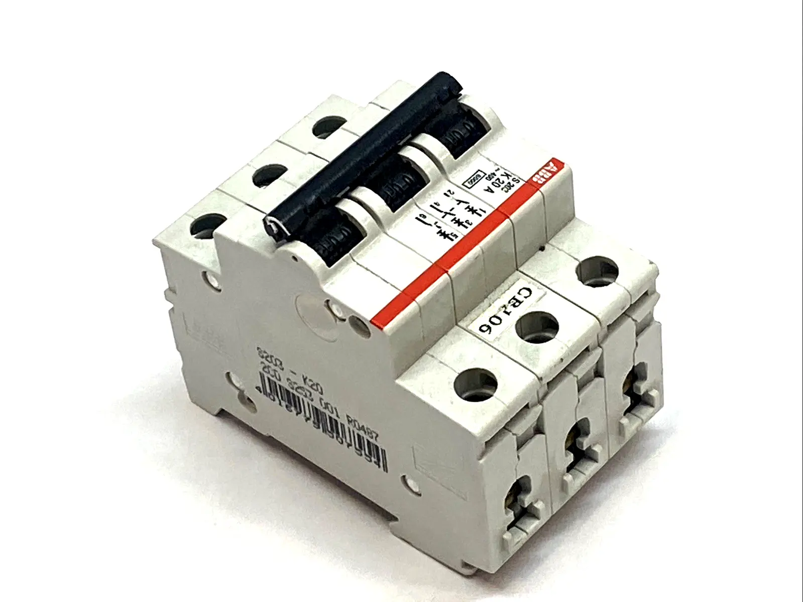 USED ABB MINIATURE CIRCUIT BREAKER 3-POLE 20A K CURVE 277/480Y VAC
