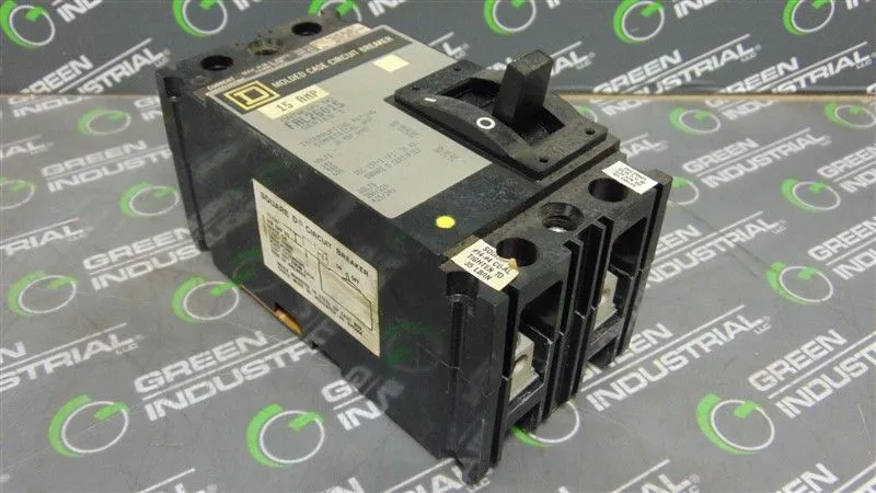 Square D FAL26015 Circuit Breaker 15 Amp 600VAC 2 Pole Used