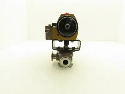 Hytork PBM-1" Stainless 3-Way Valve Tri-Clamp Pneumatic Actuator Genesis GSI 34B