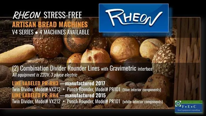 Used 2015 RHEON TWIN DIVIDERS MD.# VX212 & PUNCH ROUNDERS MD.# PR101 Dough Dividers Florida US | BAKE Marketing #392078