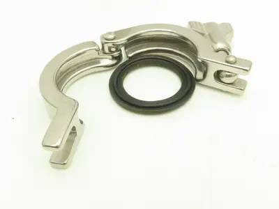 Stainless Sanitary 90° Long Elbow 1.5" Tri-Clamp x Flanged 2-Bolt  Lot of 7